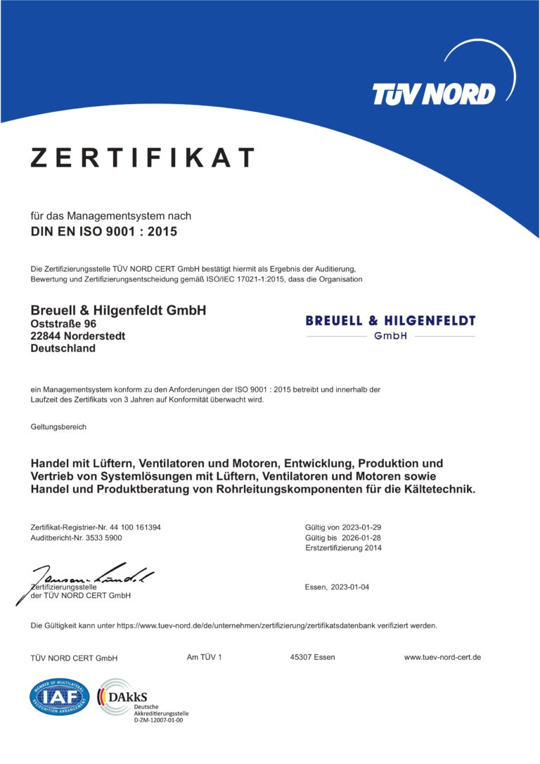 ISO 90012015 Zertifikat 2023