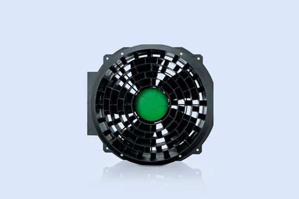 Front view of the AxiCool axial fan from ebm-papst for hygienic cooling applications