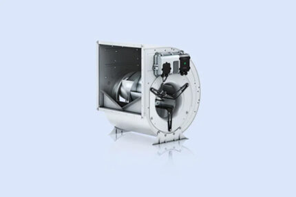 RadiFit EC Radialventilator von ebm-papst mit rückwärts gekrümmten Schaufeln im Spiralgehäuse für Sanierung riemenbetriebener Systeme