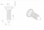 Drawing of a plate rivet for article number 62045